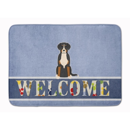 Carolines Treasures Greater Swiss Mountain Dog Welcome Machine Washable Memory Foam Mat BB5618RUG